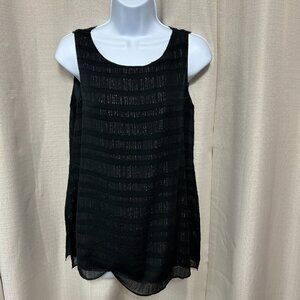 Eileen Fisher Sheer Silk Glimmer Ballet Neck Sleeveless Tank Women's Sz XXS NWT